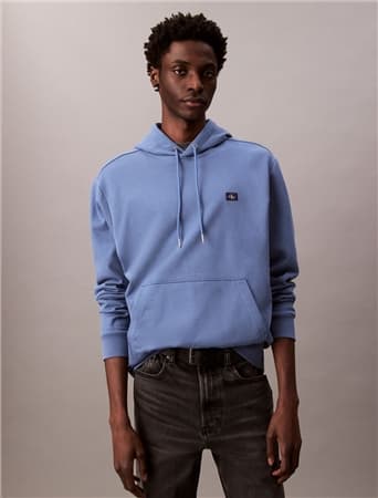 Calvin Klein Jeans Cotton Terry Badge Hoodie - Blue - S