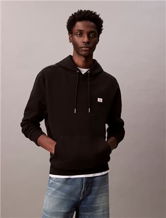 Calvin Klein Jeans Jeans Cotton Terry Badge Hoodie - Black - L