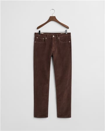 Gant Slim Fit Corduroy Jeans - Brown - 38/32