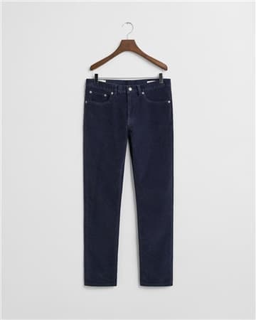 Gant Slim Fit Corduroy Jeans - Navy - 38/32
