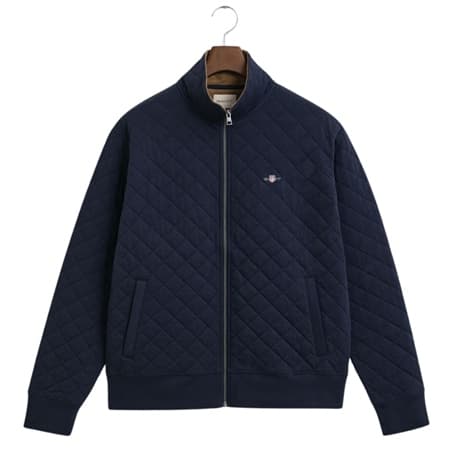 Gant Quilted Cord Collar Full Zip Jacket - Navy - XL
