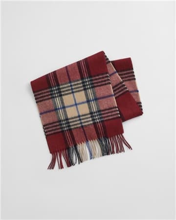 Gant Wool Checked Scarf - Wine - One