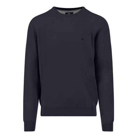 Fynch Hatton Fine Cotton Crew Neck Sweater - Navy - XL