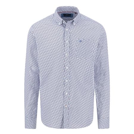 Fynch Hatton Graphic Print Cotton Button Down Shirt - Multi - M