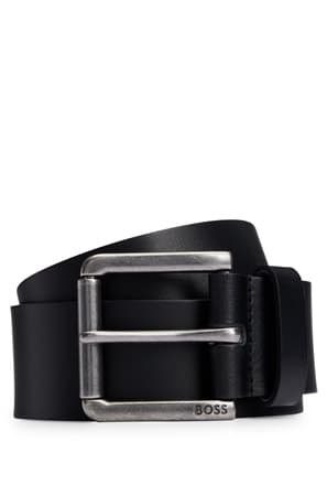 Boss Joris Leather Belt with Roller Buckle - Black - 95