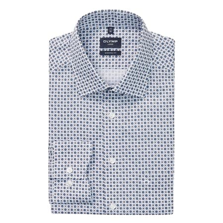 Olymp Olymp Printed Business Shirt - Blue - 18