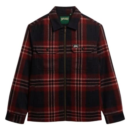 Superdry Wool Miller Zip Overshirt - Navy - XL