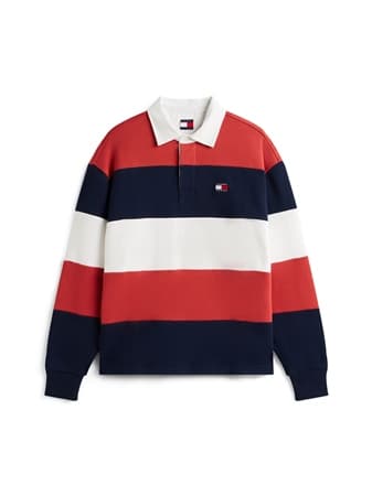 Tommy Jeans Stripe Relaxed Rugby Shirt - Multi - S