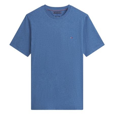 Tommy Hilfiger Flag Embroidery Crew Neck T-Shirt - Marl Blue - L