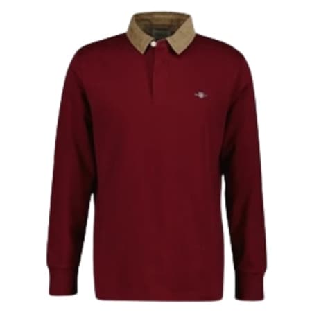 Gant Corduroy Collar Heavy Rugger Shirt - Wine - XL