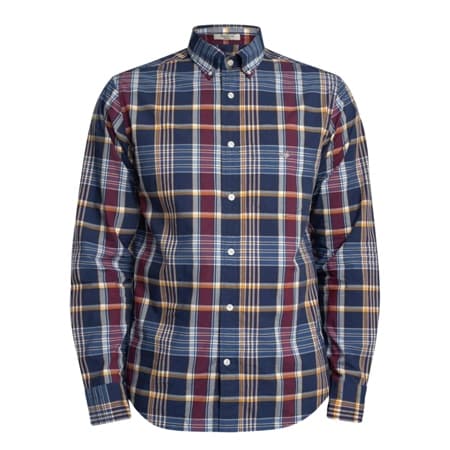 Gant Mens Classic Poplin Check Shirt - Blue - XL