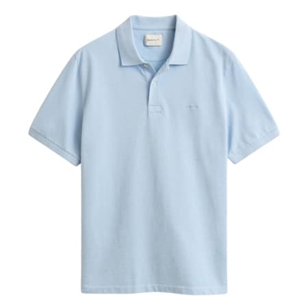 Gant 2 Tone Ss Polo Shirt - Sky Blue - XL