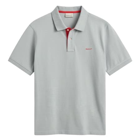 Gant Reg Contrast Pique Ss Polo Shirt - Grey - XL