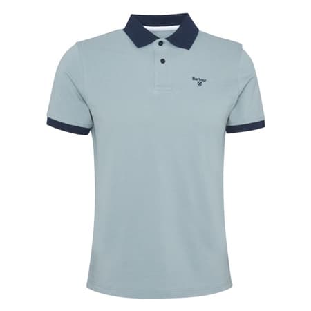 Barbour Lynmouth Tipped Tailored Fit Polo Shirt - Lead Blue - XL