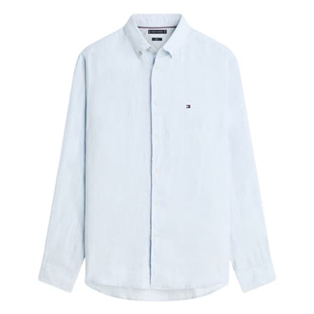 Tommy Hilfiger Pigment Dyed Pure Linen Shirt - Sky Blue - XL
