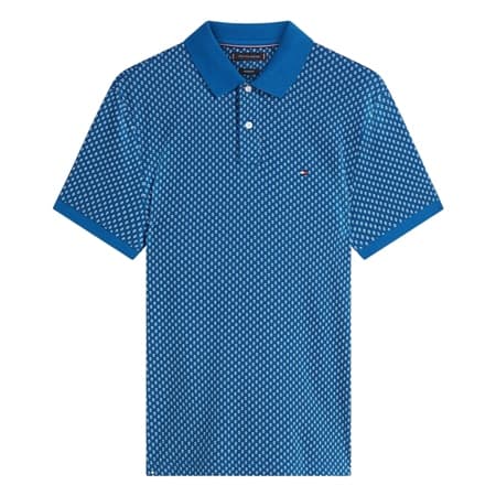 Tommy Hilfiger Aop Interlock Regular Polo Shirt - Blue - XL