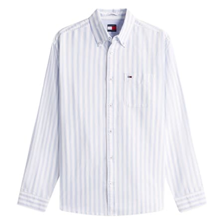 Tommy Jeans Regular Fit Stripe Oxford Shirt - Blue - XL
