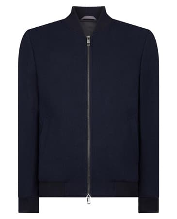 Remus Uomo Remus Flannel Bomber Jacket - Navy - XL