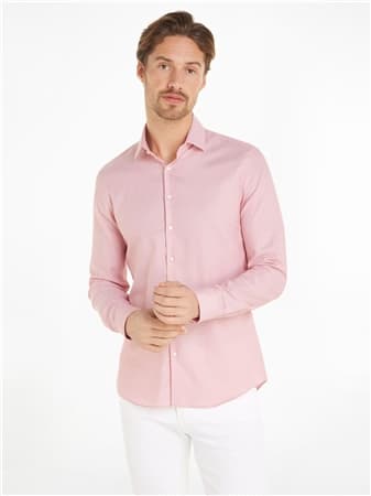 Calvin Klein Stretch Collar Tonal Shirt Tzs - Pink - 44