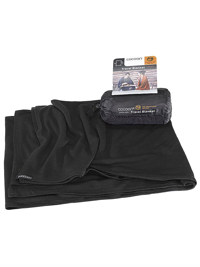 COCOON Reisedecke Travel Blanket Merino Wool/Silk 180*140CM schwarz