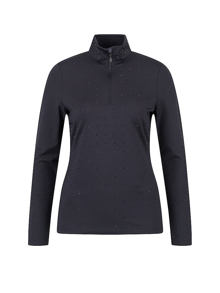 SPORTALM Damen Unterzieh ZIpshirt aus kuscheligem Jersey schwarz | 42