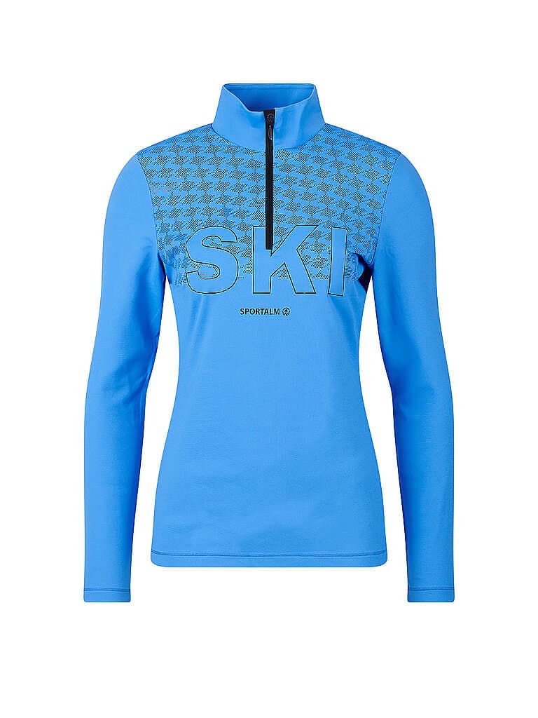 SPORTALM Damen Unterzieh Zipshirt mit aufregendem Folienprint blau | 42