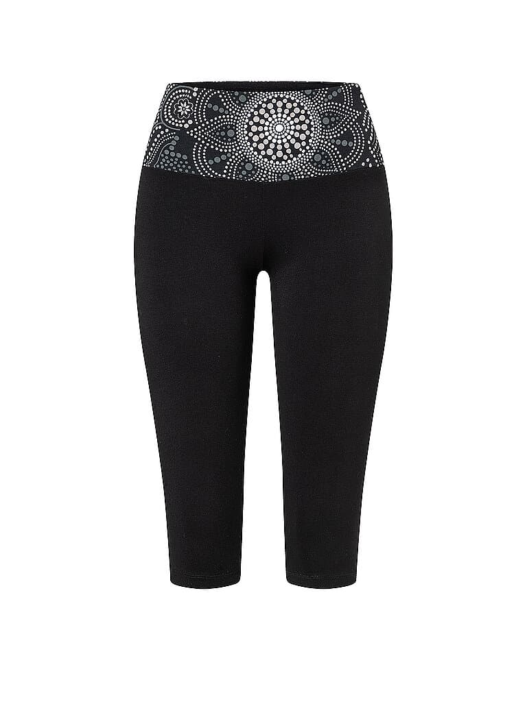 THE SPIRIT OF OM Damen Yogatight Capri Madhya 3/4 schwarz | XL