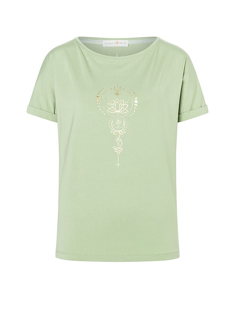 THE SPIRIT OF OM Damen Yogashirt Eka Padma hellgrün | XL