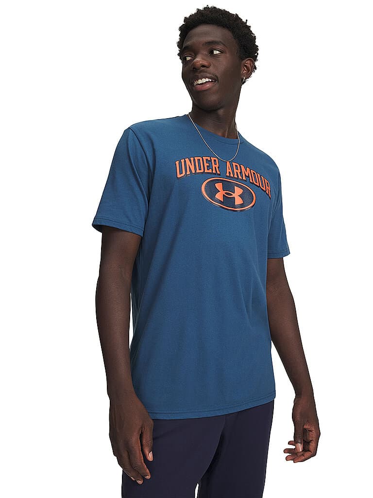 UNDER ARMOUR Herren T-Shirt UA Wordmark Locker Tag dunkelblau | XXL