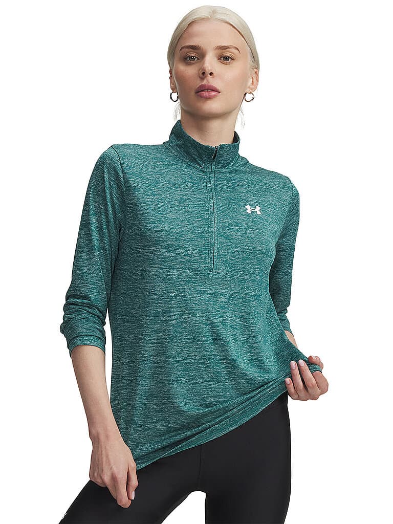 UNDER ARMOUR Damen Fitnessshirt UA Tech™ Twist petrol | XL