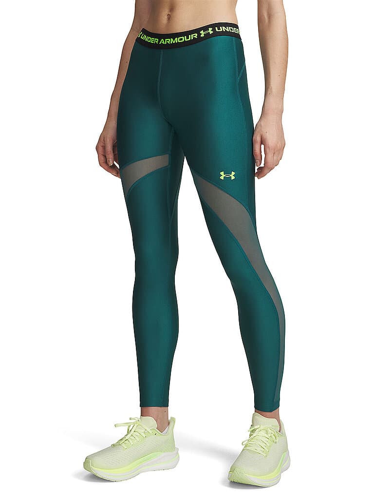 UNDER ARMOUR Damen Fitnesstight HeatGear® Mesh petrol | XL