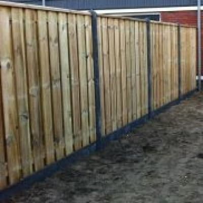Hout beton schutting antraciet 200x190cm 15 planks complete set