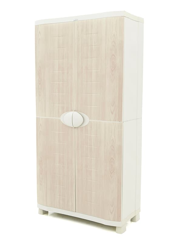 Kunststof opbergkast beuken 90x184cm met 4 inlegplanken