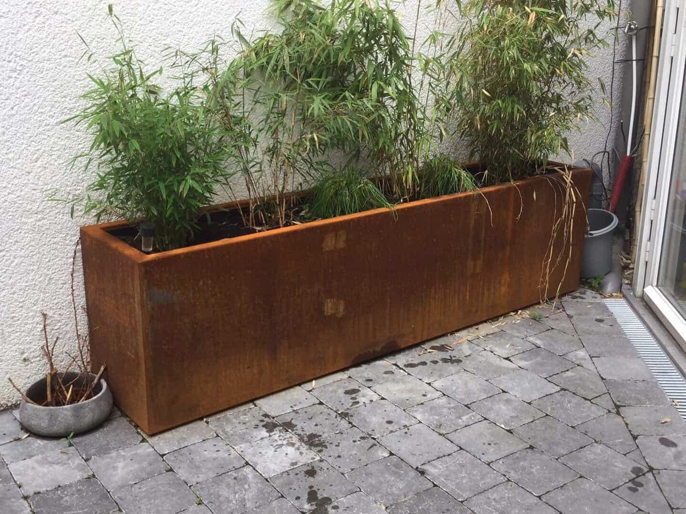Cortenstaal plantenbak bloembak rechthoek 200x100x40cm