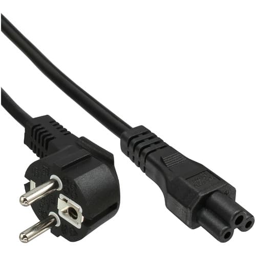 35er B-Pack InLine® Netzkabel für Noteb., Schutzk. gew. / 3pol Kuppl. schwarz 2m