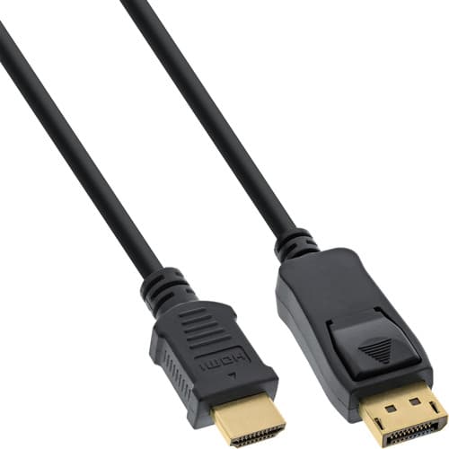 InLine® DisplayPort zu HDMI Konverter Kabel, 4K/30Hz, schwarz, 7,5m