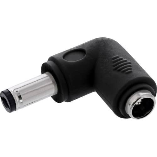 InLine® DC Adapter, 5,5x2,5mm DC Hohlstecker Stecker / Buchse gewinkelt