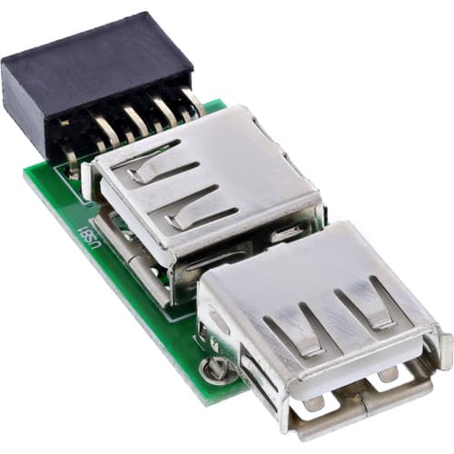 InLine® USB 2.0 Adapter, 2x Buchse A auf Pfostenanschluss