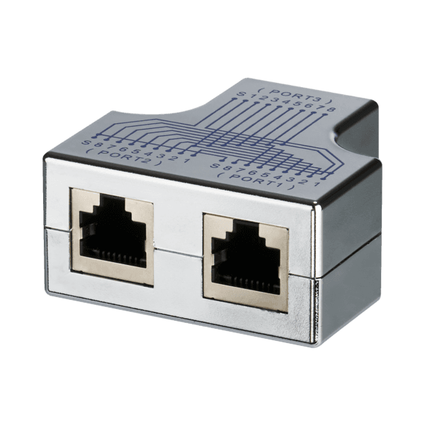 T-Modular-Adapter RJ45 Buchse/2xBuchse -- 1:1, geschirmt