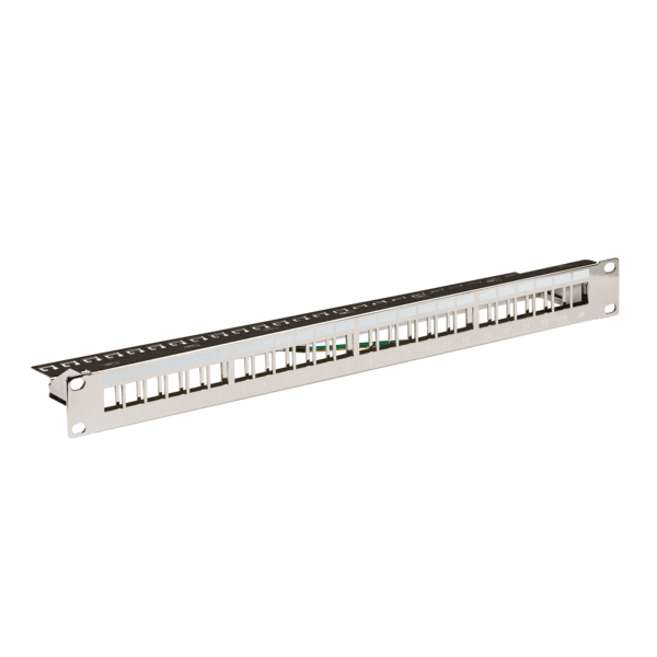 Verteilerfeld 19 1HE, 24-Port -- Metall, metallfarben