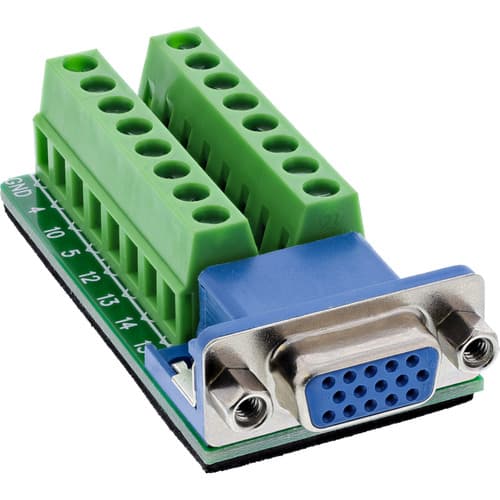 InLine® Terminalblock, VGA (HD15), Buchse, 2-reihig, Schraubklemme