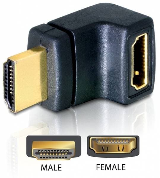 DELOCK HDMI Adapter A -> A Bu/St 90° oben