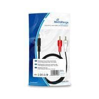 MediaRange Chinch Anschlusskabel 2x Chinch-Stecker 3.5mm 1m