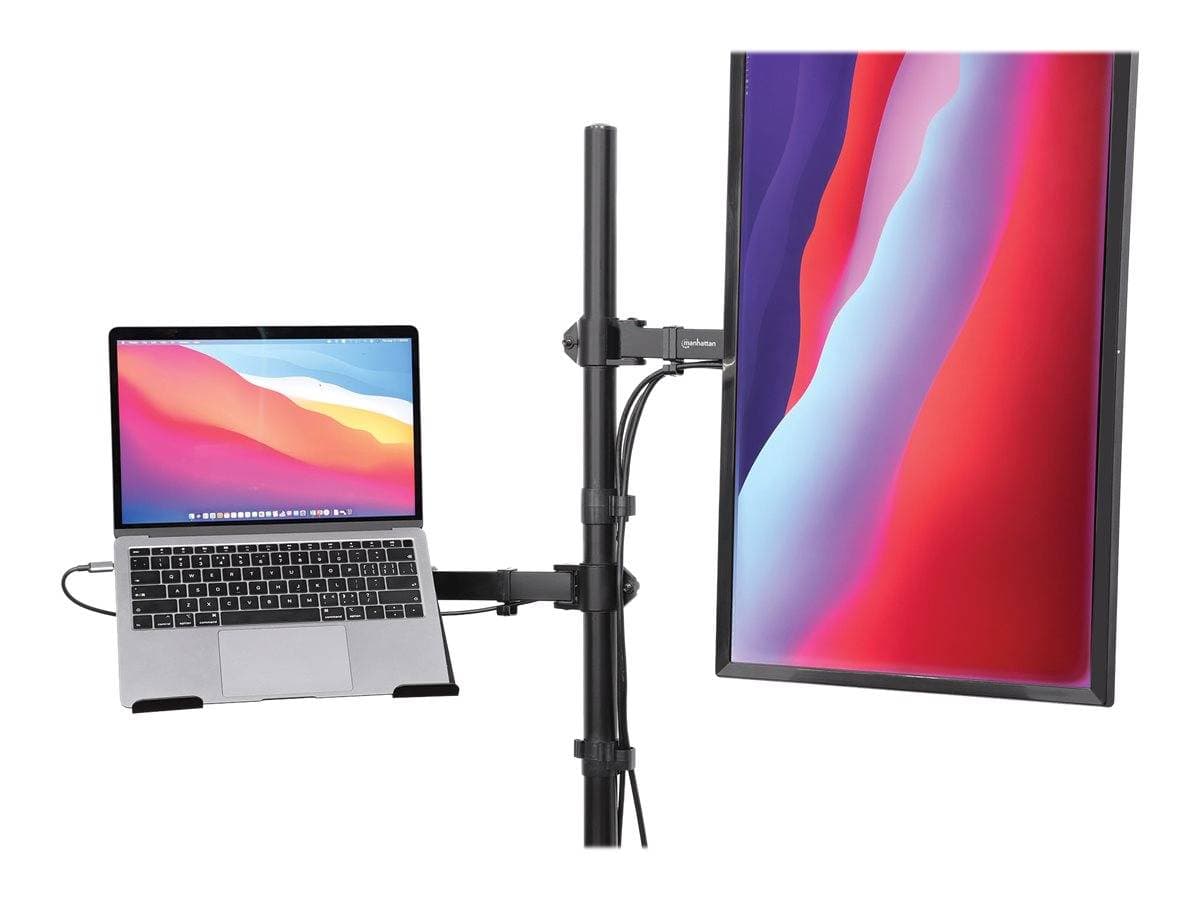 MANHATTAN Tischhalterung mit Monitorarm und Notebookablage