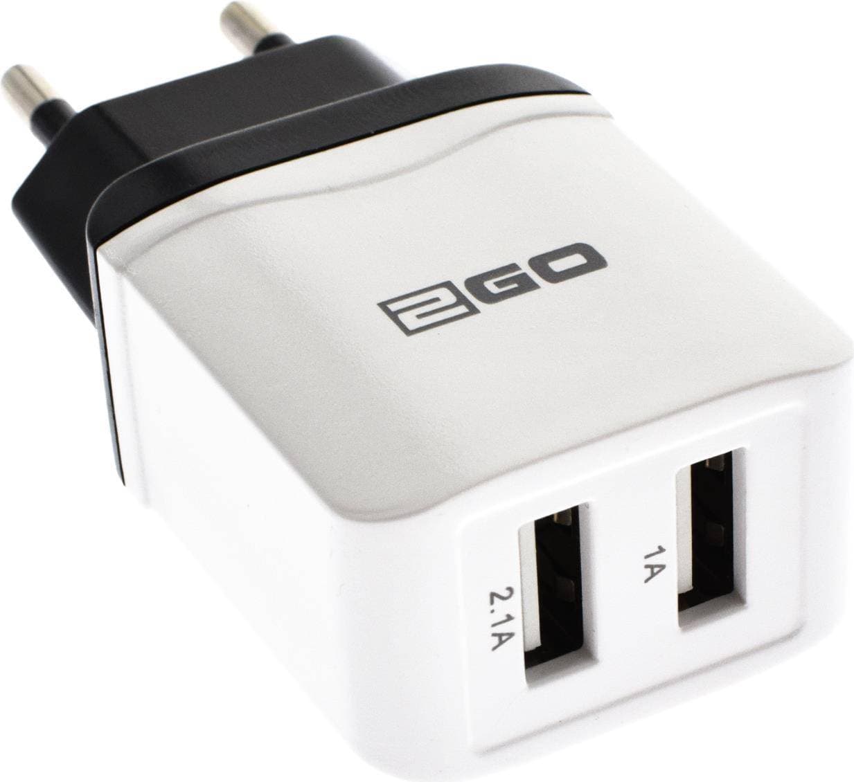 2GO Ladegerät 10,5W 2-Port 2x USB-A,  weiß