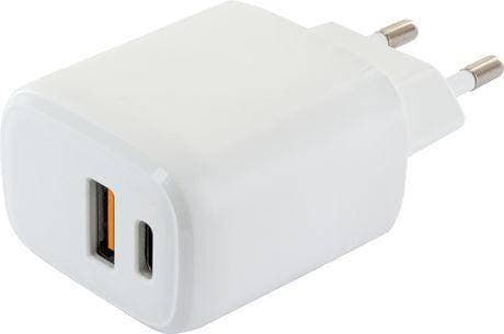 Schwaiger Ladegerät Schnell 230V USB 2.0A/Typ-C Weiß