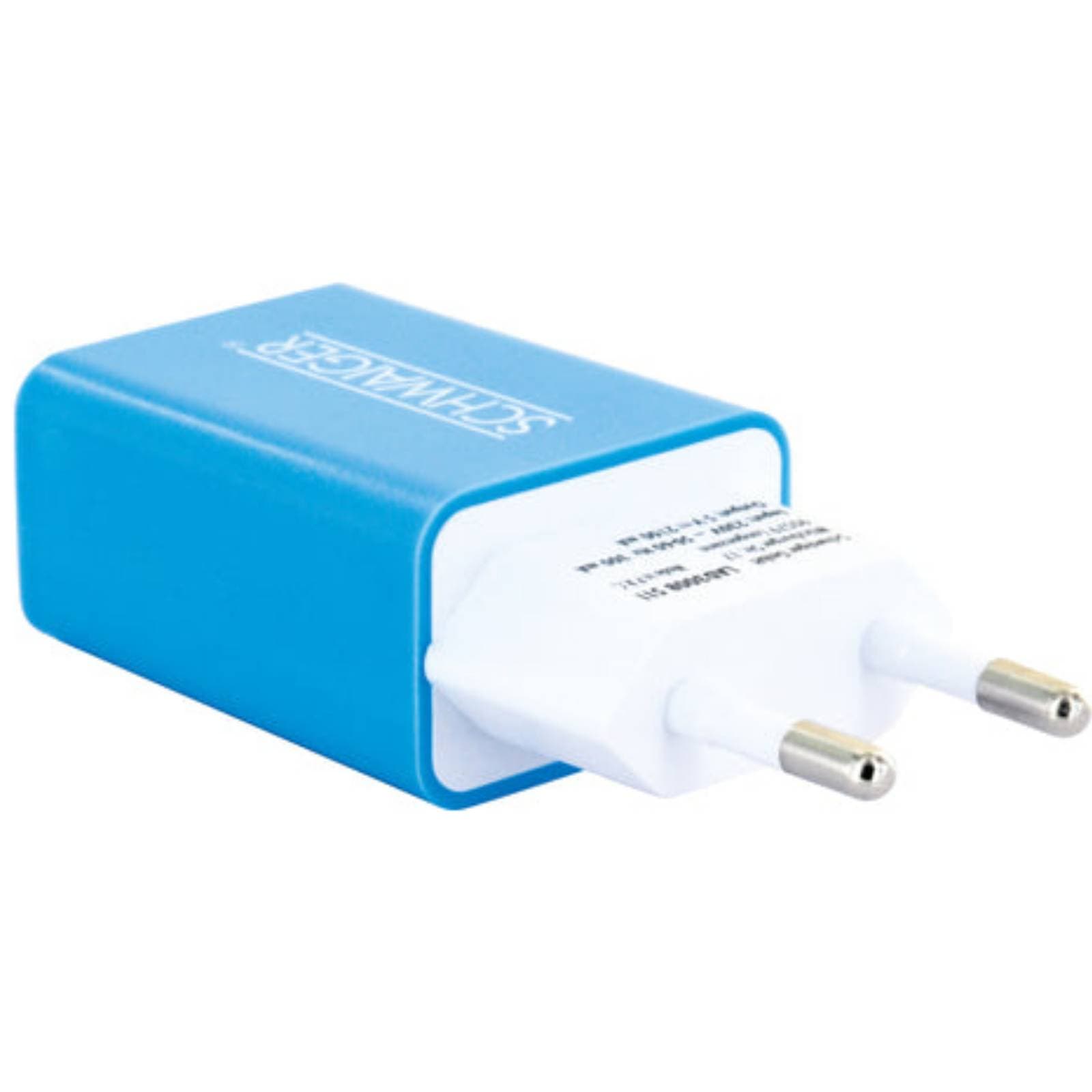 Schwaiger Ladegerät Schutzsystem USB 2.0 A 230V Türkis Blau