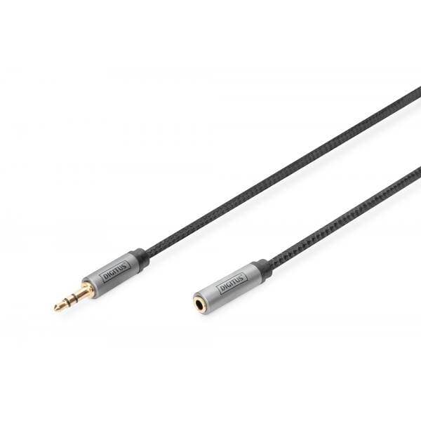 DIGITUS Audio Verlängerungskabel 3,5mm Klinke Buchse Nylon3m