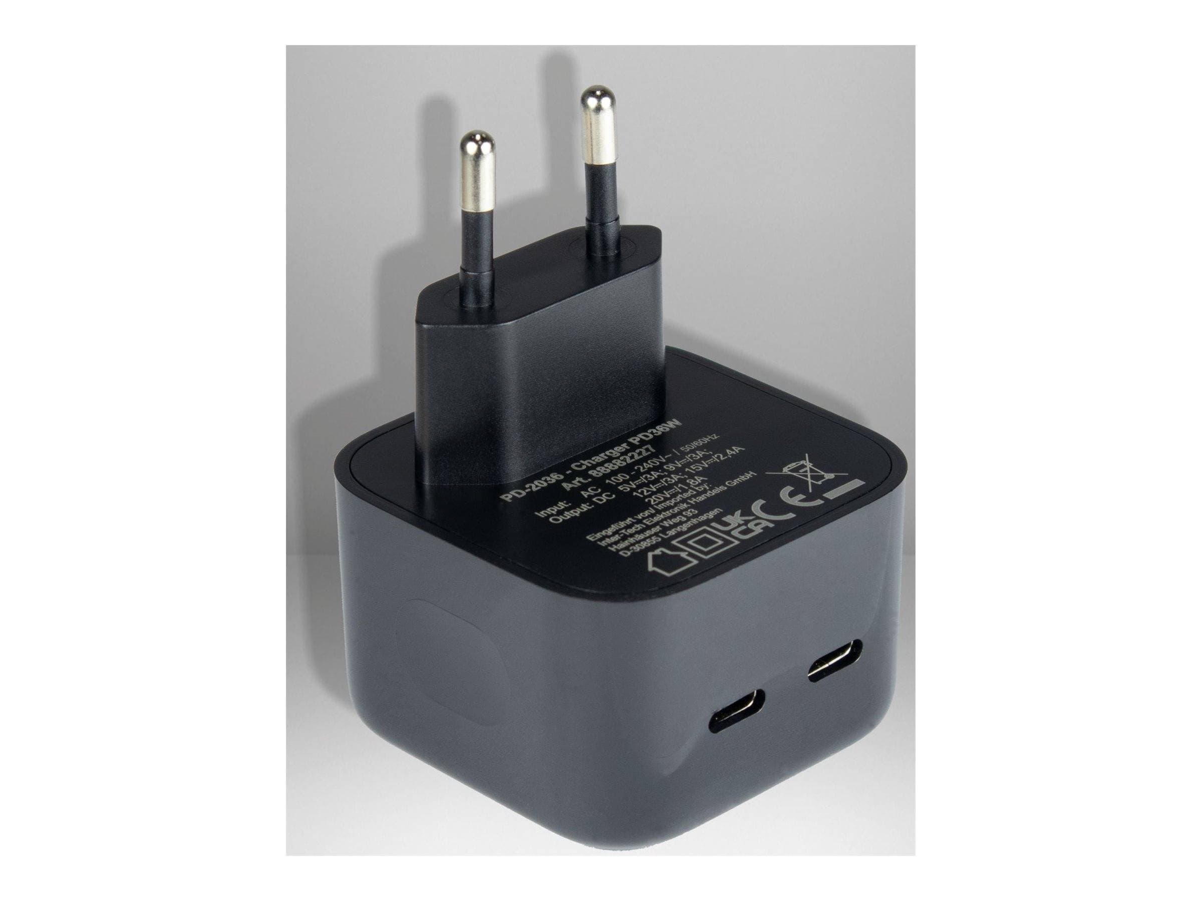 Inter-Tech PD-Charger USB C,PSU PD-2036, PD 36W, schwarz