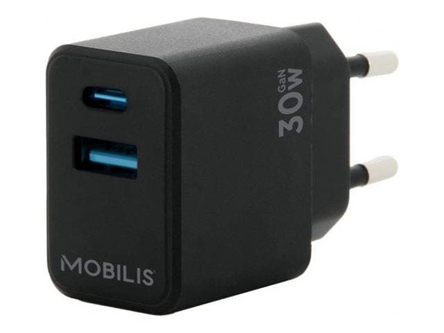 Mobilis Wall Charger 30W - 1 USB A + 1 USB C - GaN